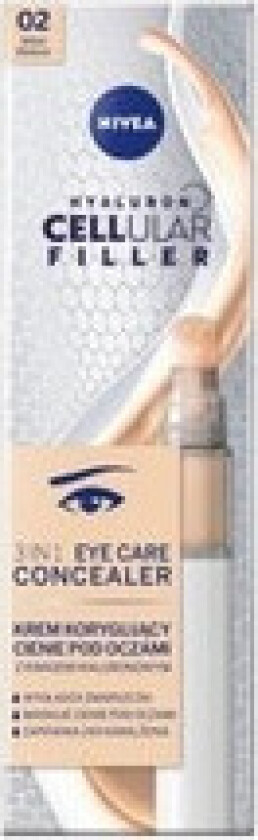 Nivea NIVEA Hyaluron Cellular Filler 3In1 Eye Care Concealer 02 Medium 4ml