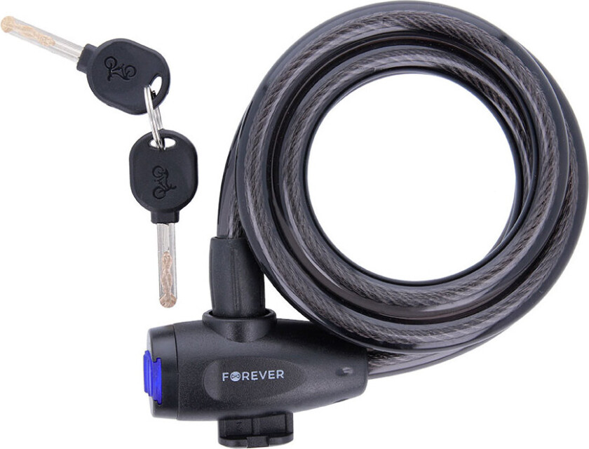 Forever Outdoor Bike key cable lock CBL-150, Black