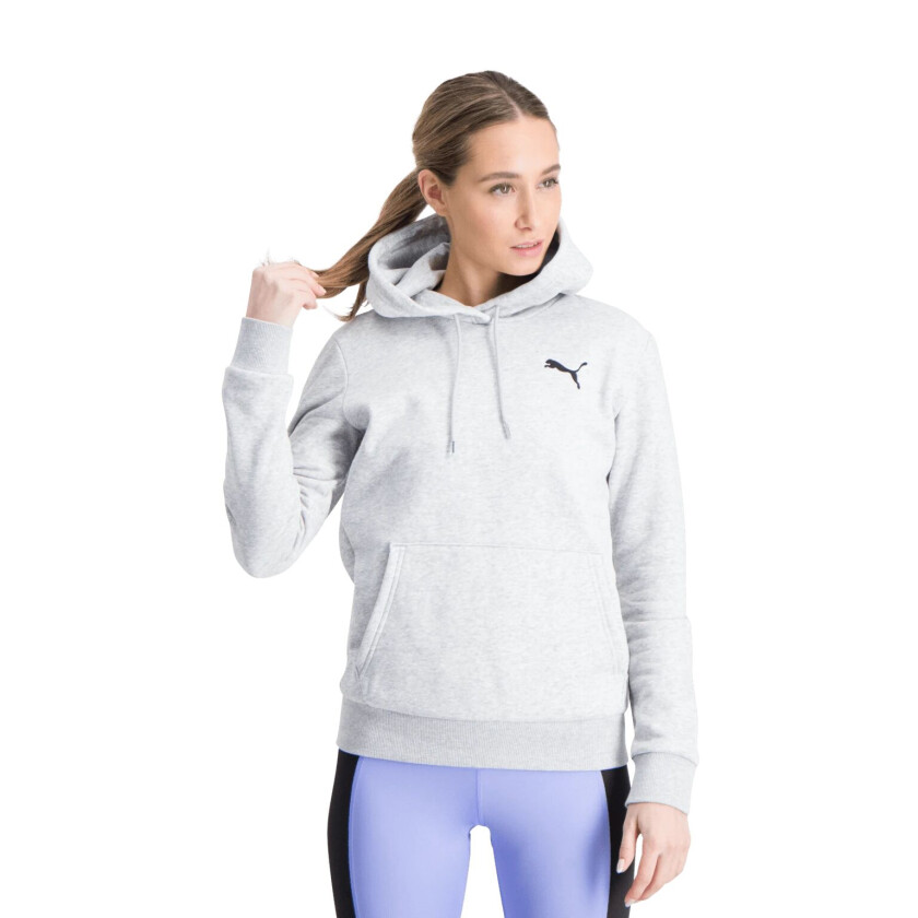 Logo Hoodie Fleece, hettegenser dame Light Gray Heather