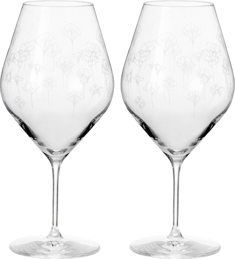 Flower vinglass, 2 stk