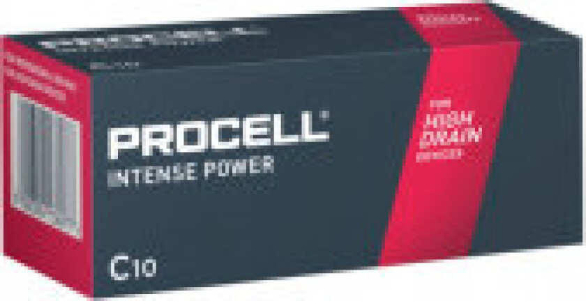Procell Alkaline Intence Power C indutribatterier er specielt designet til at holde længere end alm. D batterier. - (10 stk.)
