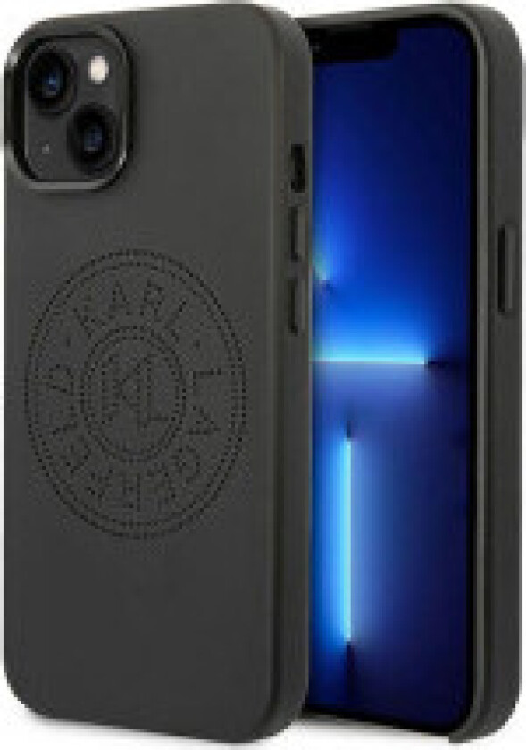 Karl Lagerfeld case for iPhone 14 Plus 6,7" KLHCP14MFWHK black PU Leather case Perforated Logo and Metal Buttons