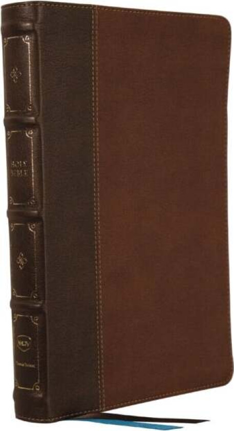 NKJV, Large Print Thinline Reference Bible, Blue Letter, Maclaren Series, Leathersoft, Brown, Comfor av Thomas Nelson