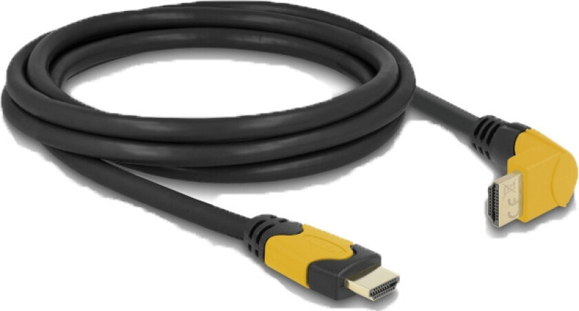 High Speed Hdmi-Kabel 2.1 Oppovervinklet - Svart - 2m
