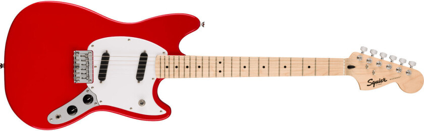 Squier Sonic Mustang, Maple White Pickguard, Torino Red