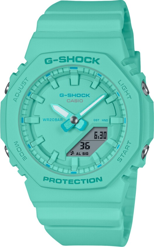 G-Shock Women GMA-P2100-2AER - Anadigi - Grønn Krem - Dameklokker - Fiberrem - Mineral