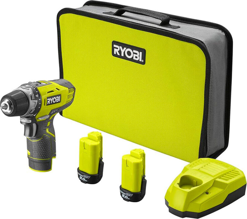 Ryobi R12DD-220S ONE+ trådløs skrutrekkersett m/batteri (12V)