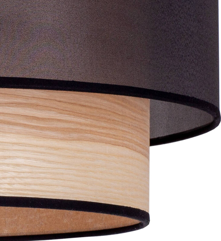 Cedrik taklampe, svart organza, askfinér