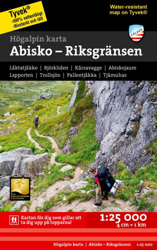 Högalpin karta: Abisko, Björkliden -  Riksgränsen