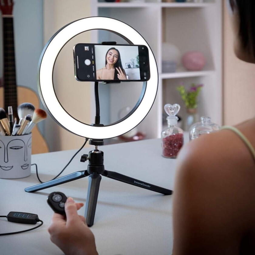 Selfie Ring Light med stativ og fjernkontroll Youaro InnovaGoods V0103280
