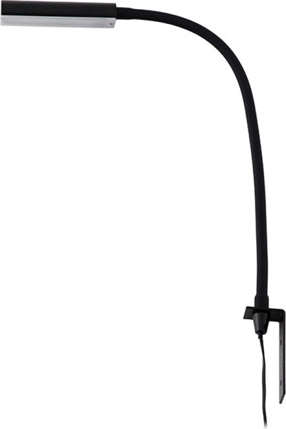 Flexola LED-leselampe, svart, kantet hode