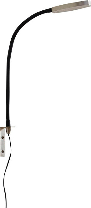 Flexola LED-leselampe, nikkel, rundt hode