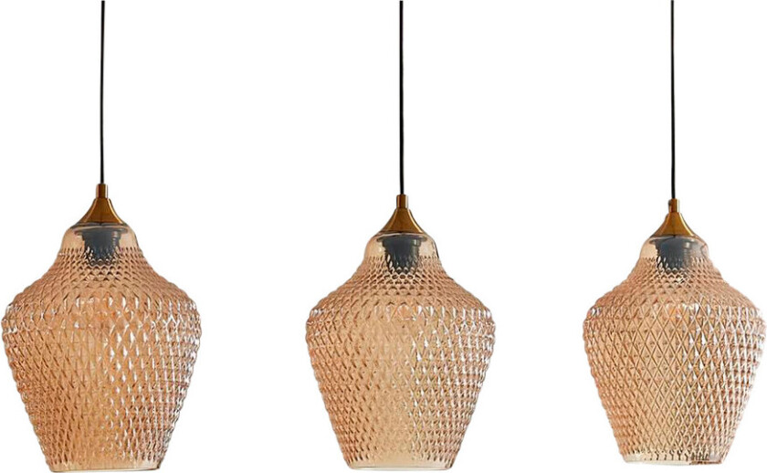 Drakar hengelampe, 3lk, rav, Ø 22 cm