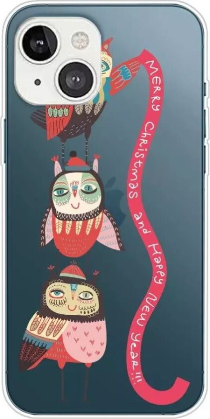 iPhone 13 Plast Jul Deksel - Gjennomsiktig - Juleugle