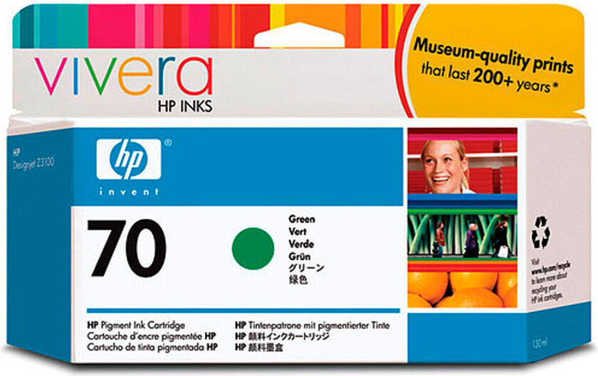 Hp Blekk Grønn No.70 - Dj Z3100