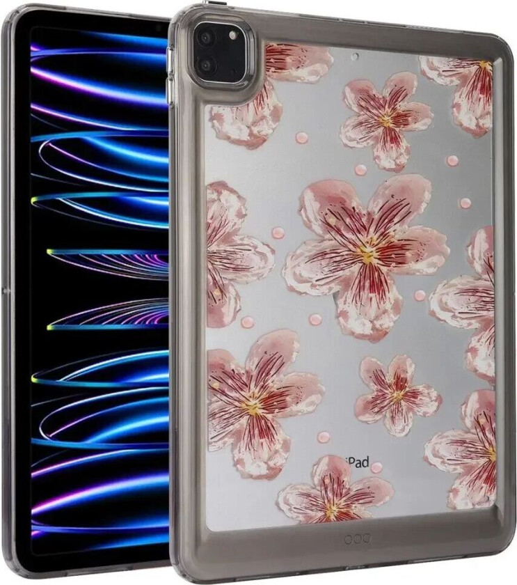 iPad Pro 11" ( 2022 / 2021 / 2020 / 2018) Fleksibelt Plast Deksel - Blomster og Perler