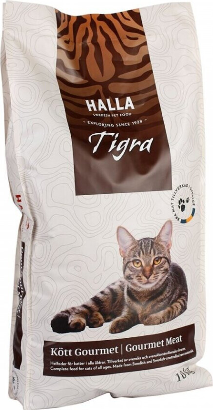 Halla Foder Tigra Kjøtt Gourmet 10 kg