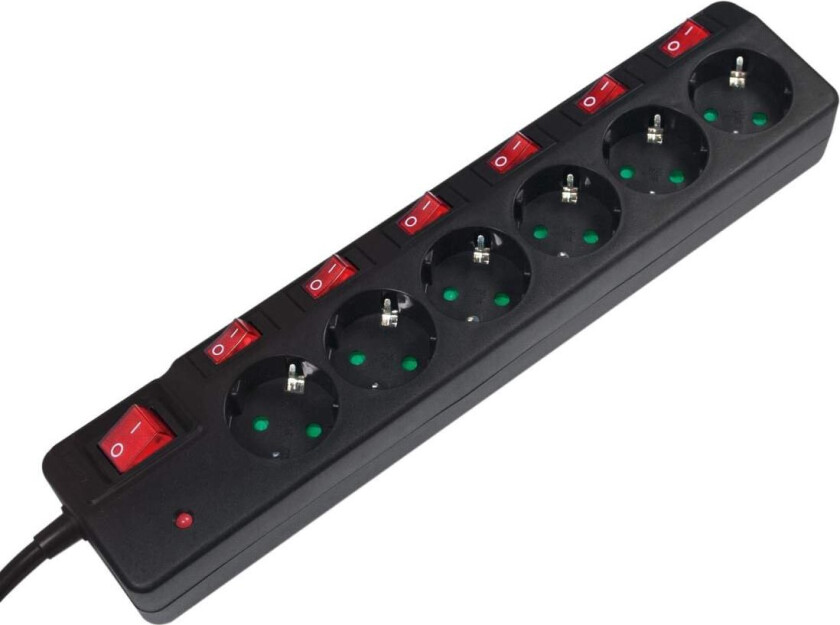 LPS233, 1,5 m, 6 AC-utganger, Innendørs, Type C, Type C, IP20