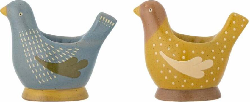 Birdy eggeglass 2-stk. Blue-yellow
