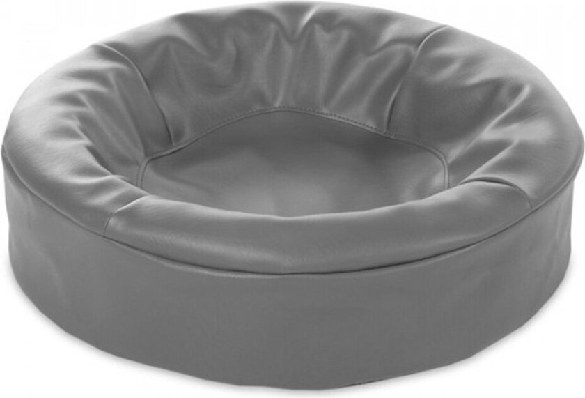 Bia Bed Overtrekk Rund Kunstlær Grå (50x50x12,5 cm)