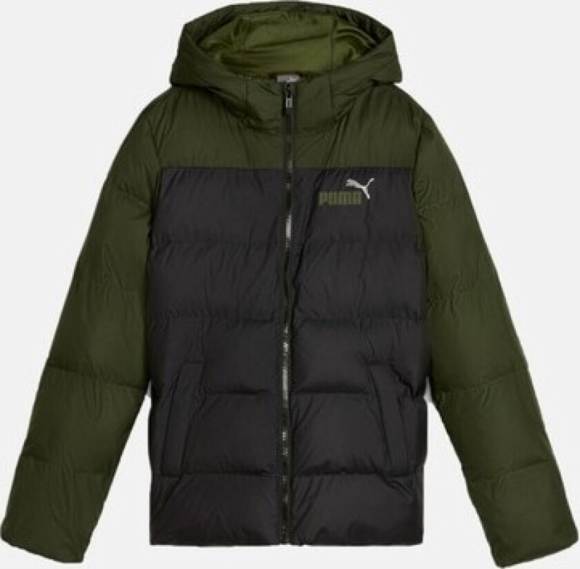 Colourblock Polyball Hooded Ja, Puma Black-Myrtle, 128, Vinterjakker