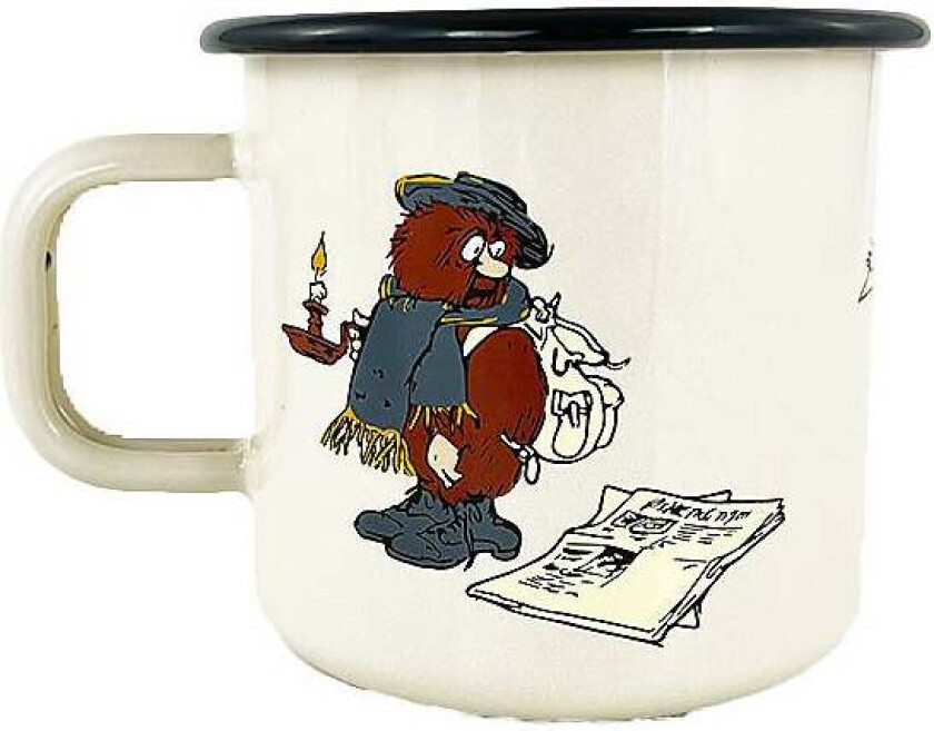 Emaljekopp Flåklypa Ludvig 3,7 dl beige