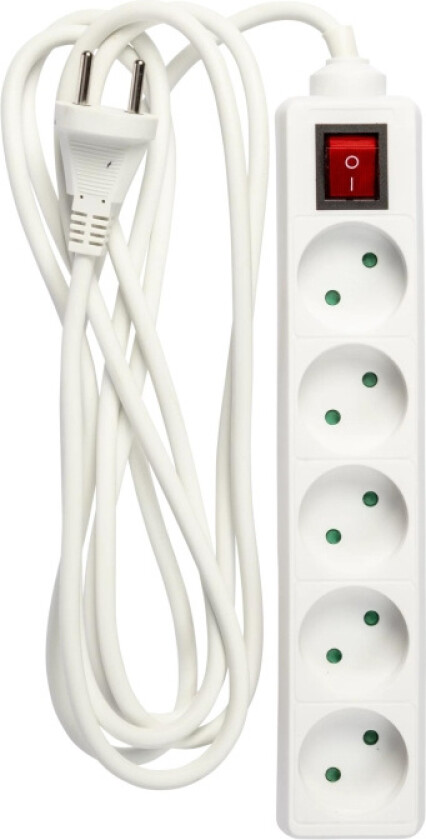 5-vägs kontakt m/brytare (D), 3m