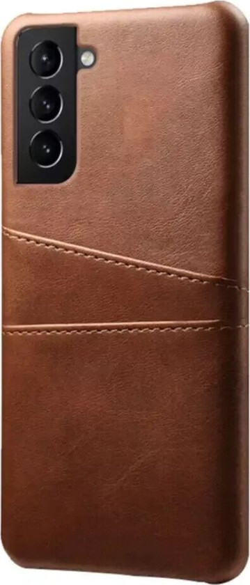Samsung Galaxy S22 Kunstskinn Bakdeksel Med Kortlommer - Brun