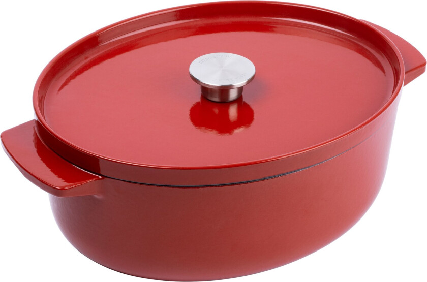 Støpejernsgryte oval 30 cm/5,6 liter, empire red