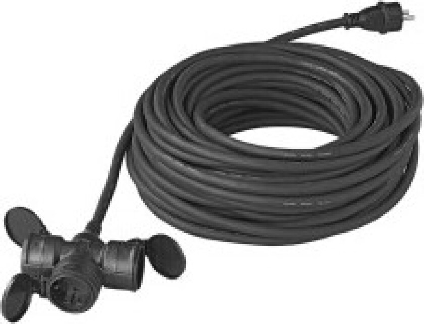 skjøteledning Schuko 3-delt 25 meter 3x1,5mm² svart
