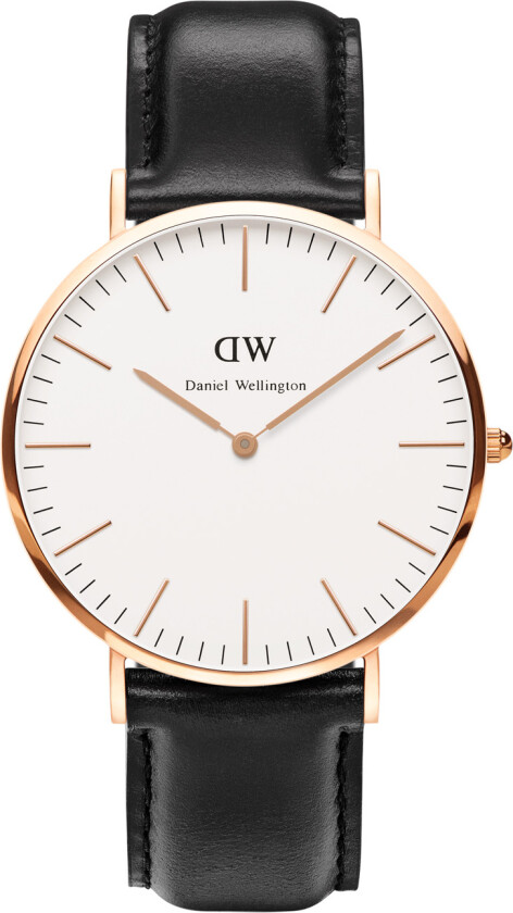 Classic Sheffield Herreklokke, Rosé gull, 40mm - Kvarts - Rosegull - Herreklokker - Skinn - Mineral