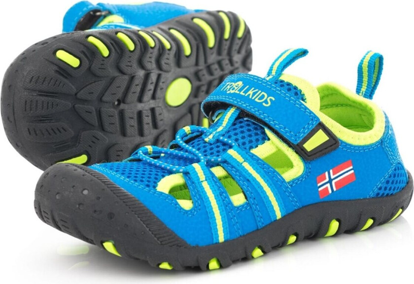 Sandefjord Sandals Kids Medium Blue/Lime