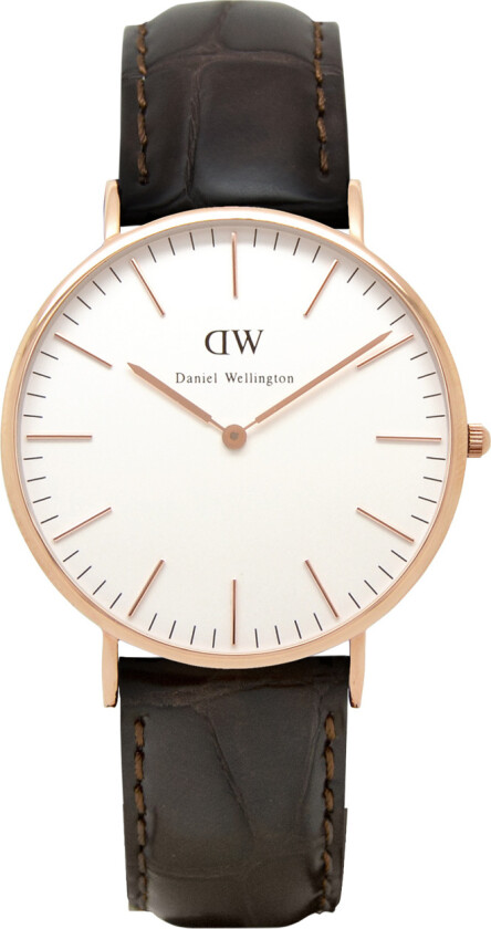 Classic York Herreklokke, Rosé gull, 40mm - Kvarts - Rosegull - Herreklokker - Skinn - Mineral
