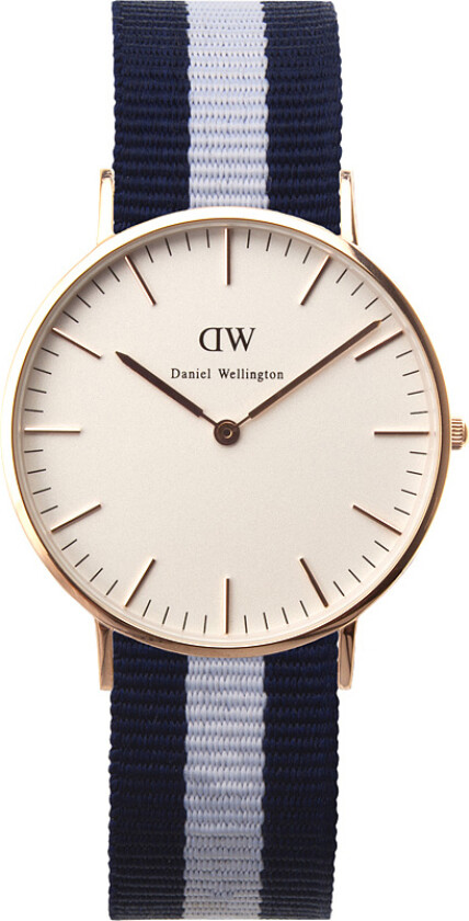 Daniel Wellington Classic Glasgow Dameklokke, Rosé gull, 36mm - Kvarts - Rosegull - Dameklokker - Stoff - Mineral