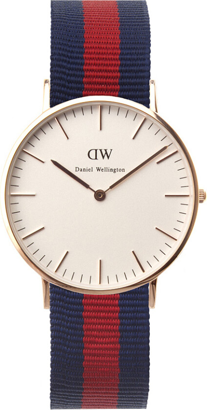 Classic Oxford Dameklokke, Rosé gull, 36mm - Kvarts - Rosegull - Dameklokker - Stoff - Mineral