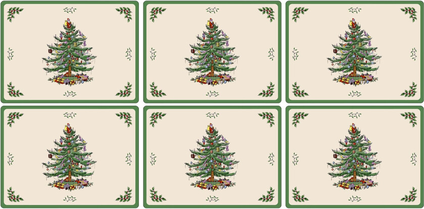 Christmas Tree bordbrikke, 6 stk