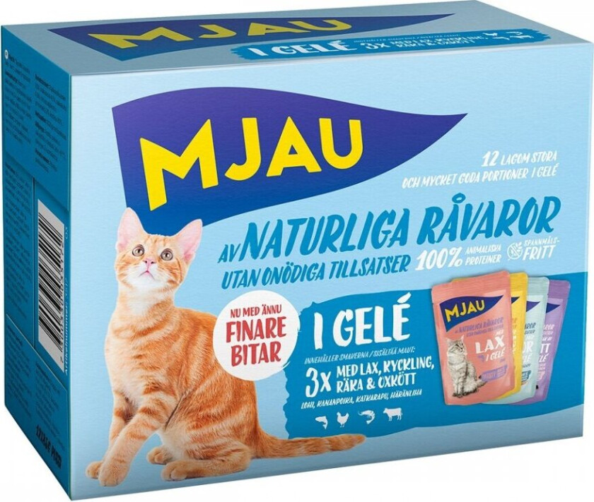 Mjau Multipack Kjøtt- og fiskesmaker i gelé
