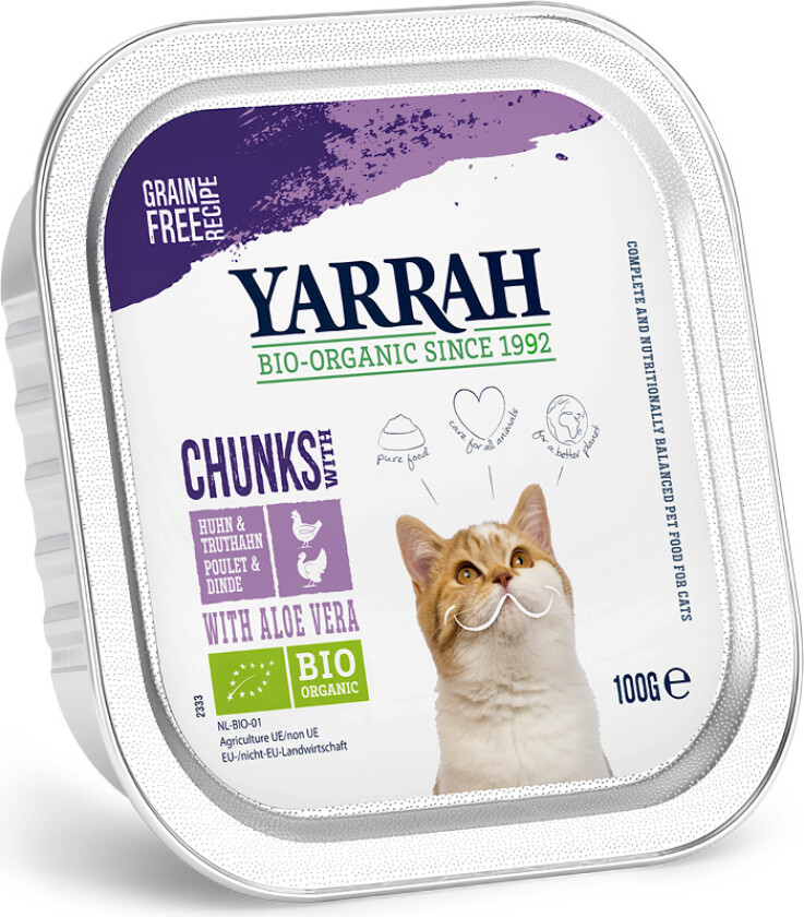 Yarrah Organic Cat Chicken & Turkey Chunks Grain Free