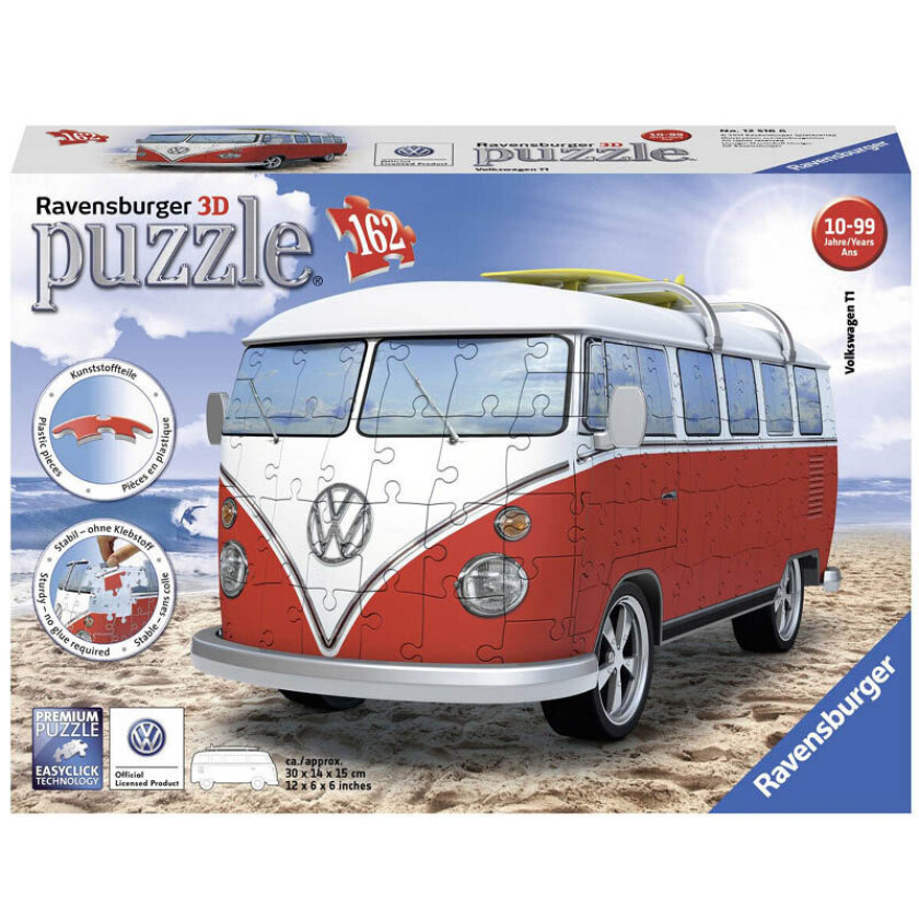 3d Puslespill 162 Brikker - Volkswagen T1 Folkevognsbuss