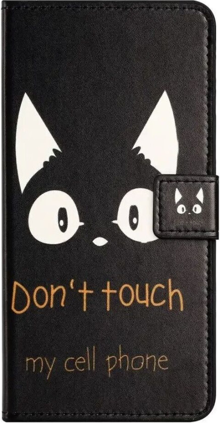 Samsung Galaxy A25 (5G) Kunstskinn Deksel med Lommebok og Stativfunksjon - "Don't Touch My Cell Phone"