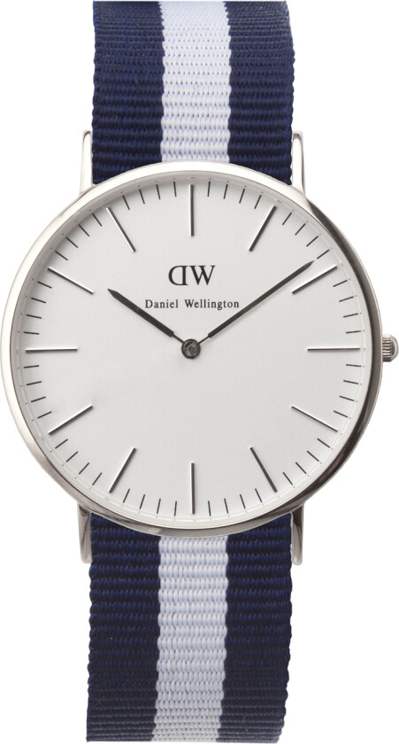 Classic Glasgow Herreklokke, Sølv, 40mm - Kvarts - Sølv - Herreklokker - Stoff - Mineral
