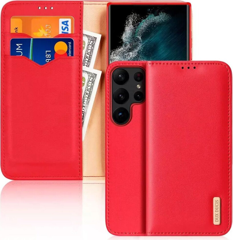 Samsung Galaxy S23 Ultra DUX DUCIS Hivo Series Flip Deksel - Rød