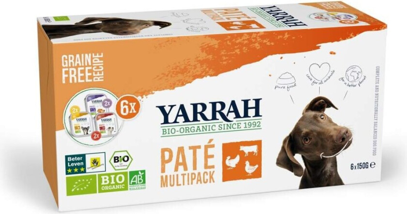 Yarrah Organic Dog MultiPack Paté Grain Free 6 x 150 g