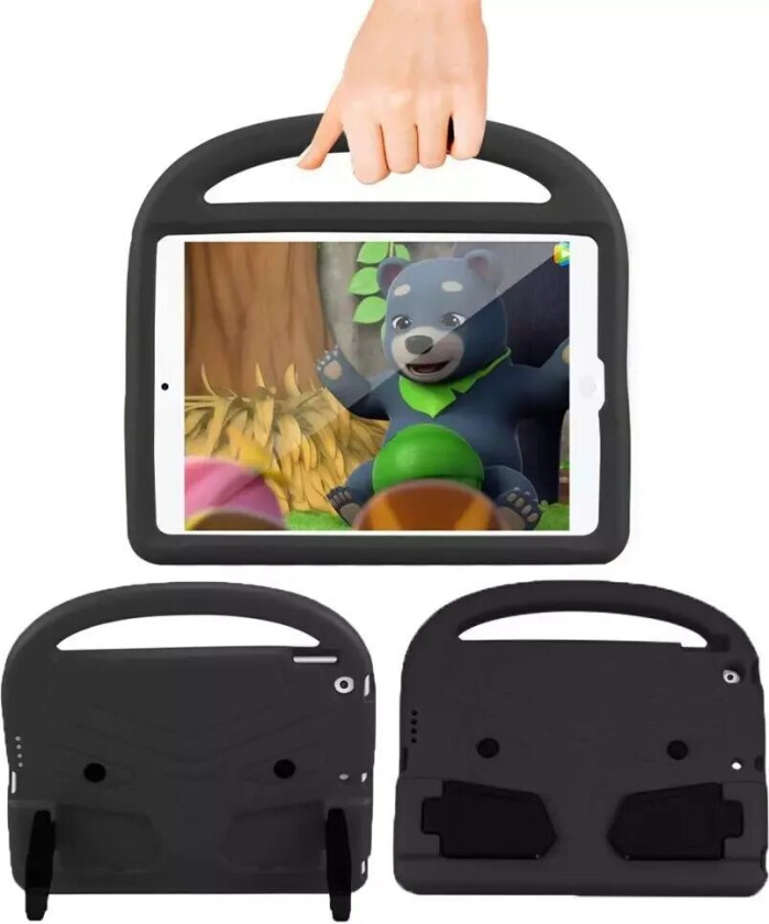 iPad 10.2" (2021 / 2020 / 2019) Barn Deksel med Stativ & Bærefunksjon - Svart