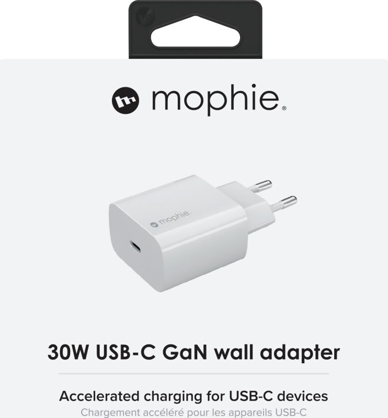 Mophie Wall Charger Usb-c 30w White Hvit
