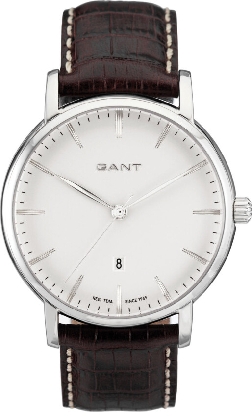 Franklin White Leather W70432 - Kvarts - Sølv - Herreklokker - Skinn - Mineral