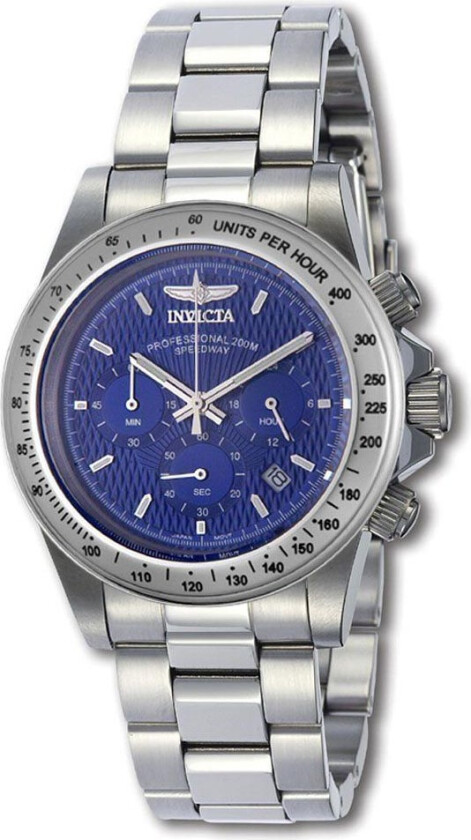 Speedway Professional Chronograph 9329 - Kvarts - Sølv - Unisex - Rustfritt stål - ledd m/pin - Mineral