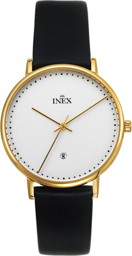 Inex Mens Gold/White A69468D4P - Kvarts - Gull - Herreklokker - Skinn - Mineral