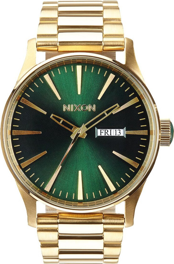 Sentry SS Gold / Green Sunray A356-1919 - Kvarts - Gull - Herreklokker - Rustfritt stål - ledd m/pin - Mineral