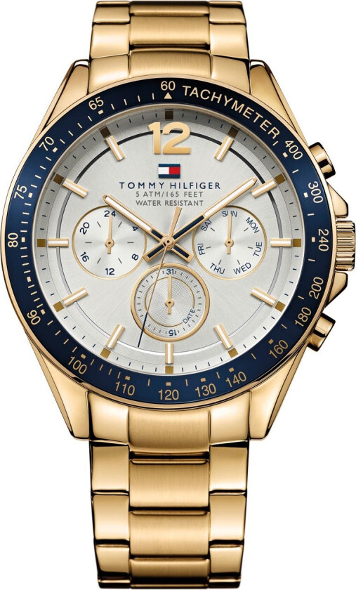 Begynn dagen med et ess i ermet! - Tommy Hilfiger Luke Gold 1791121 - Kvarts - Blå Gull Marineblå - Herreklokker - Rustfritt stål - ledd m/pin -...